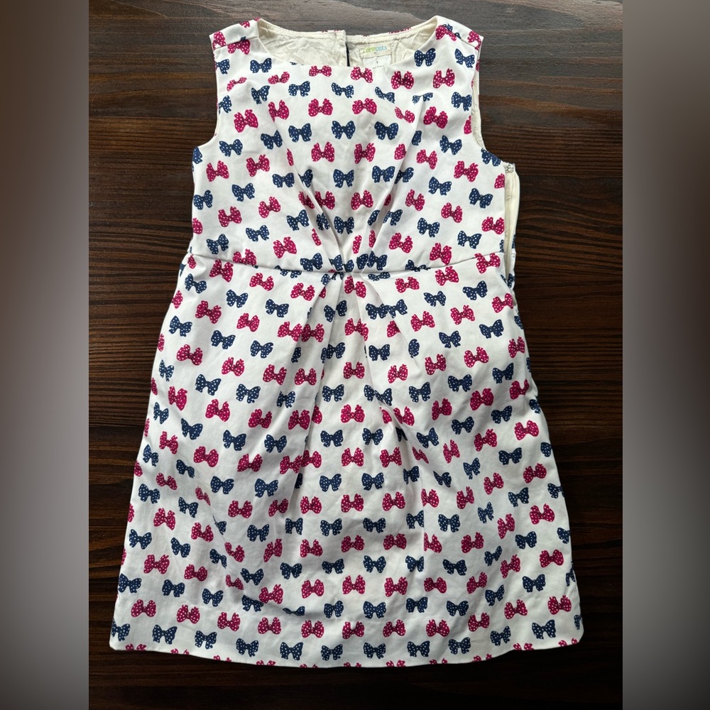 Charming, resort-ready J. Crew CrewCuts 3T cotton dress with bow pattern